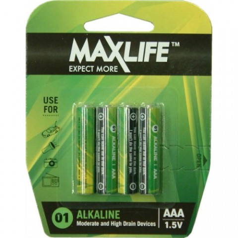 Maxlife Aaa Alkaline Batteries 4 Pack