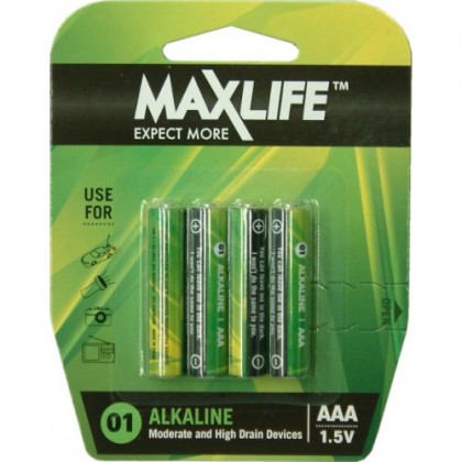 Maxlife AAA Alkaline Batteries 4 Pack