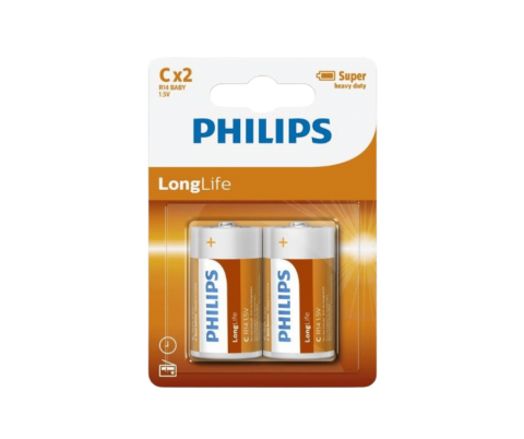 Philips C Batteries 2 Pack
