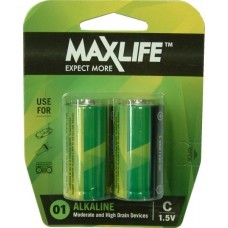 Maxlife C Alkaline Batteries 2 Pack