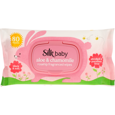 Silk Pink Baby Wipes 80 Pack