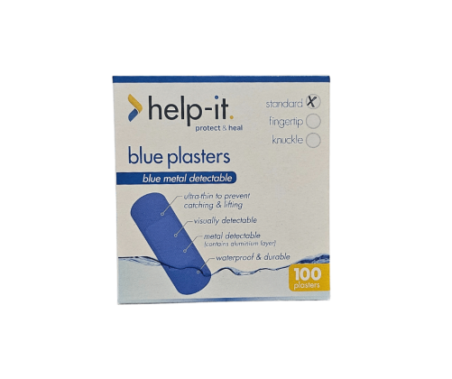 Help-It Blue Detectable Standard Plasters 100 Pack