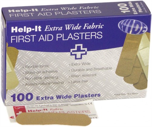 FABRIC EXTRA-WIPES PLASTERS x100