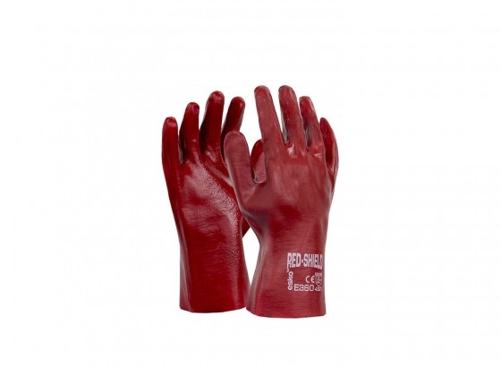 Red Shield Pvc Dipped Gauntlet Glove - 27cm
