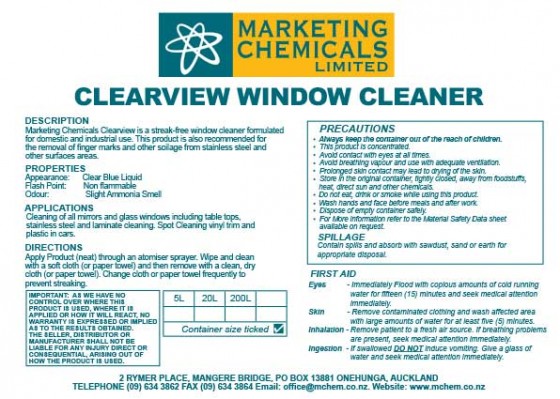 CLEARVIEW GLASS CLEANER