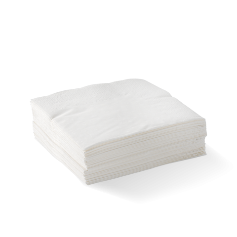 Biopak 2Ply Corner Embossed Cocktail Napkin White X2000